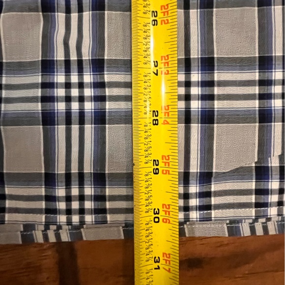 Banana Republic dress shirt mens XL Camden Fit gray blue plaid button down nice! - Picture 5 of 10